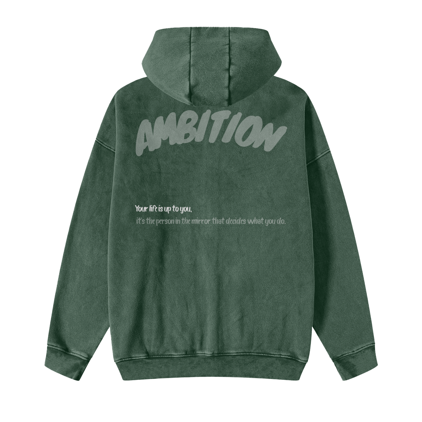 Snow Washed Zip-Through Fleece Hoodie