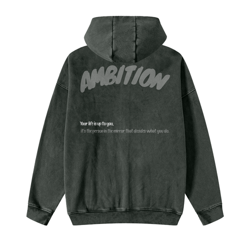 Snow Washed Zip-Through Fleece Hoodie